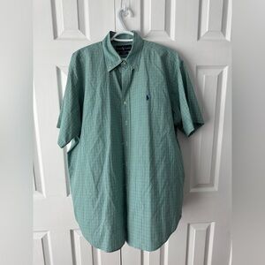 Polo Ralph Lauren Green & purple Blake Button Down Short Sleeve Shirt L